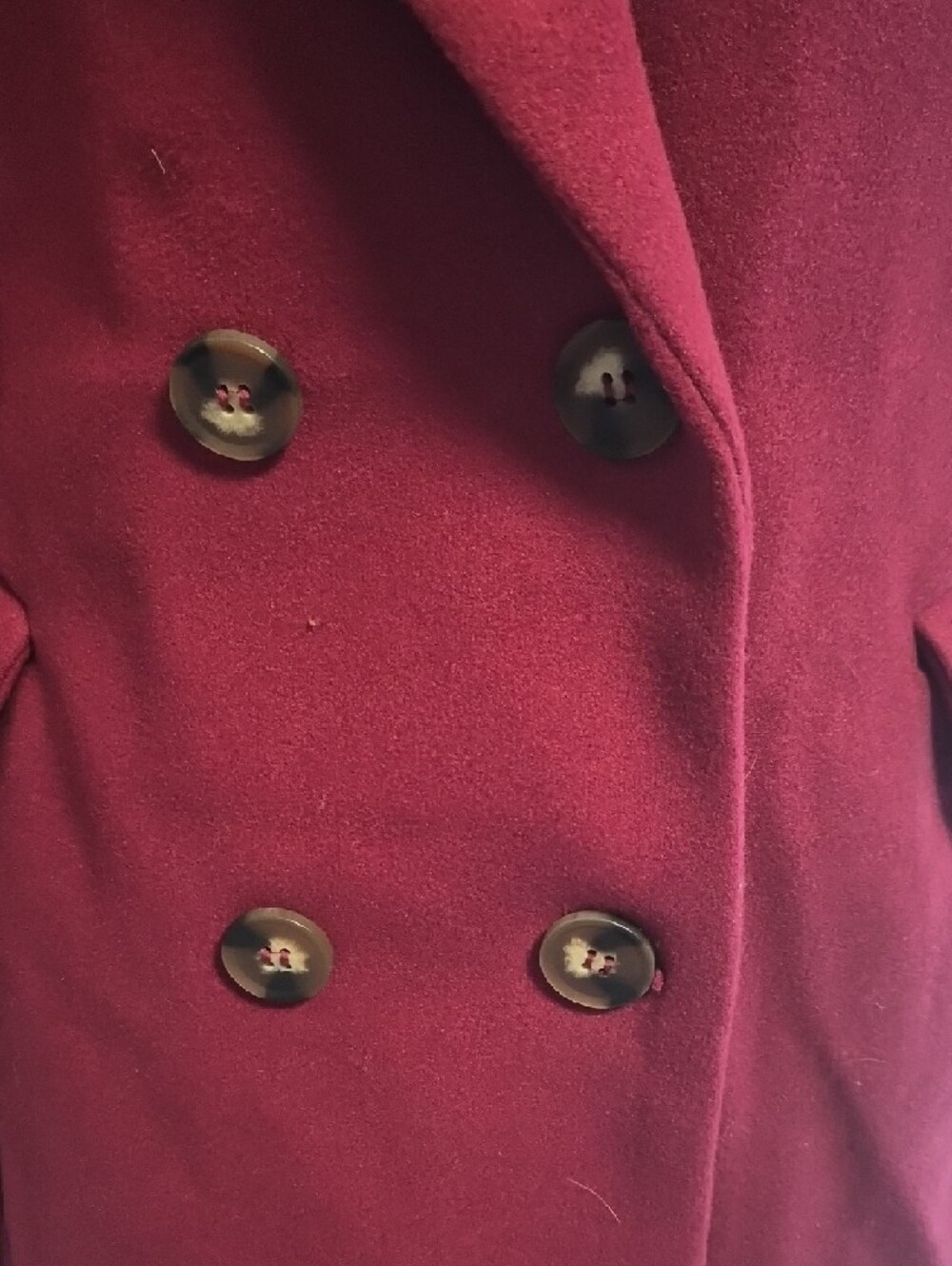 Love Tree Wine  Color Pea Coat - Picture 6 of 9